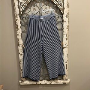 Chico's Navy and White Striped Wide-Leg Pants